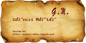 Gönczi Máté névjegykártya